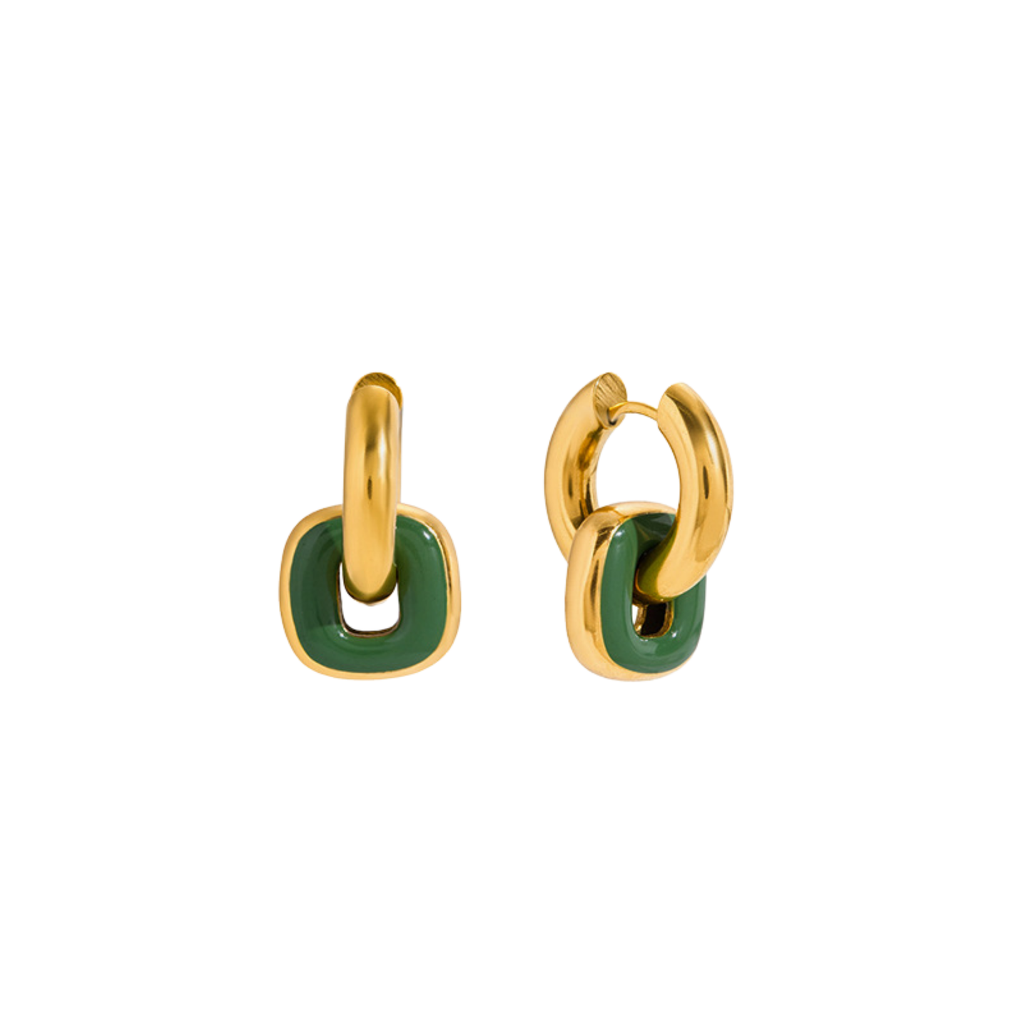 Golden Green Hoops