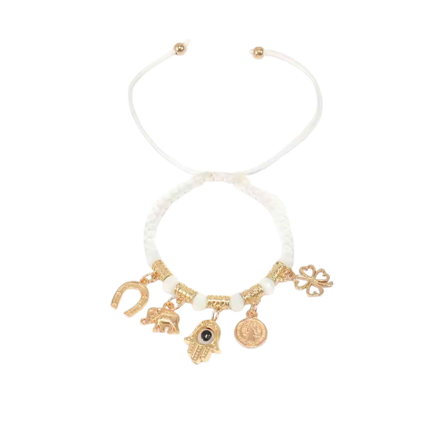 Evil Eye Charms White Bracelet