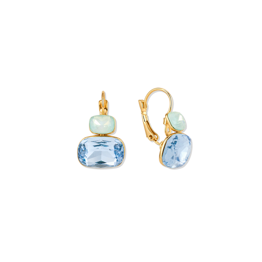 Blue Double Tier Drop Earrings