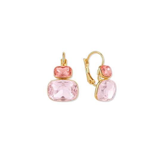 Pink Double Tier Drop Earrings