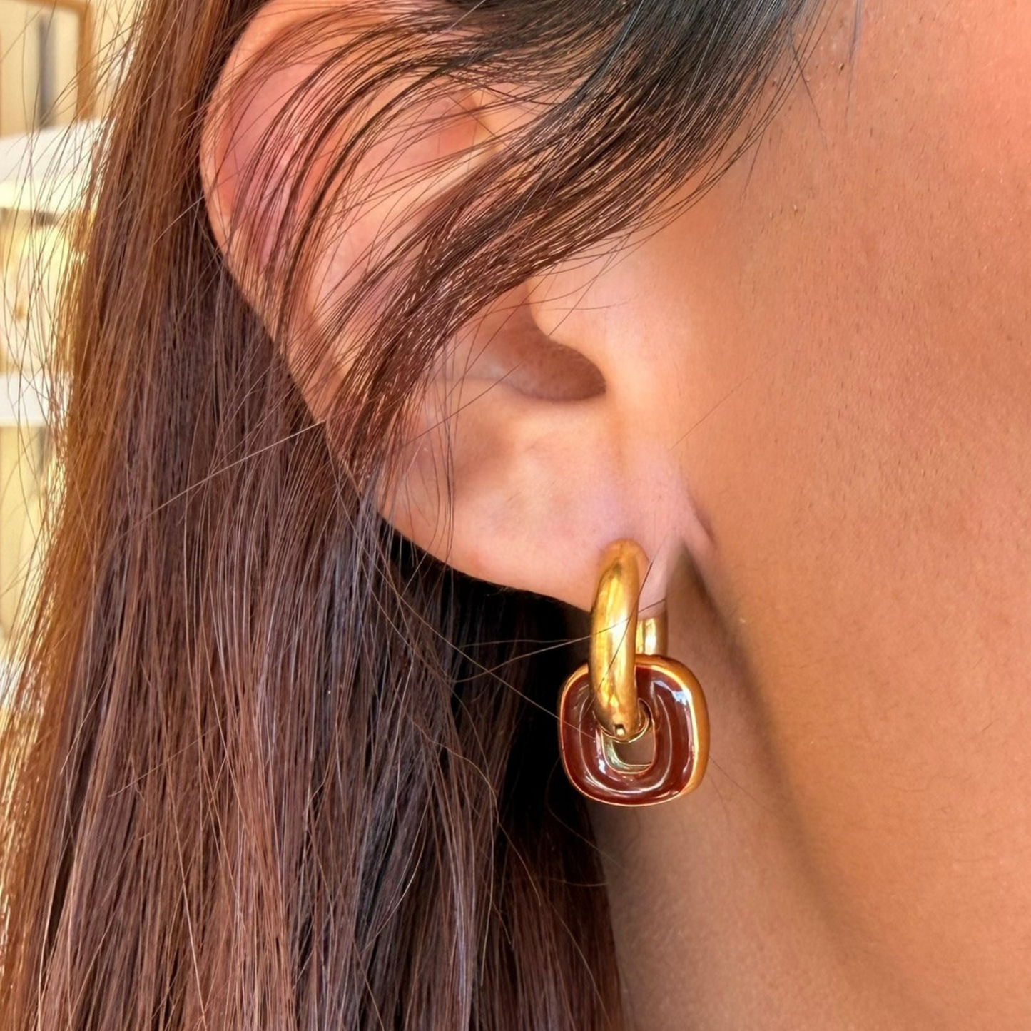 Golden Cherry Brown Hoops