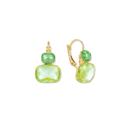 Green Double Tier Drop Earrings