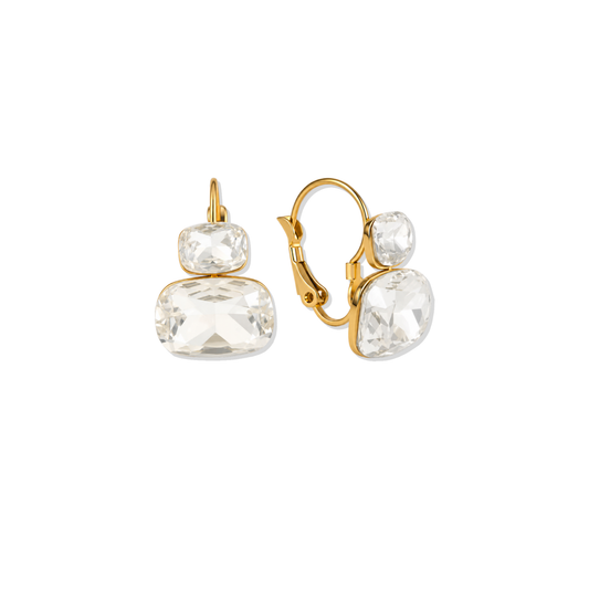 White Double Tier Drop Earrings