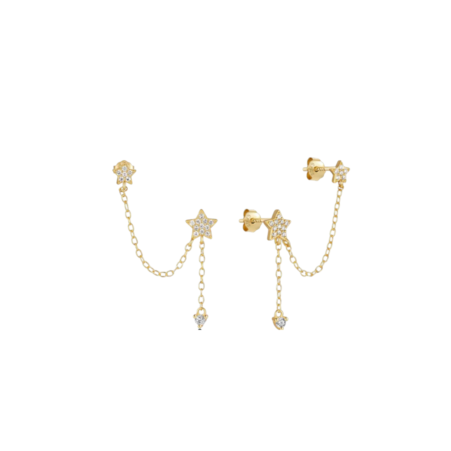Star Chain Double Studs
