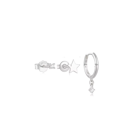 Silver Piercing Set Cielo