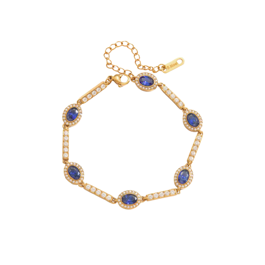 Blue Tennis Golden Bracelet