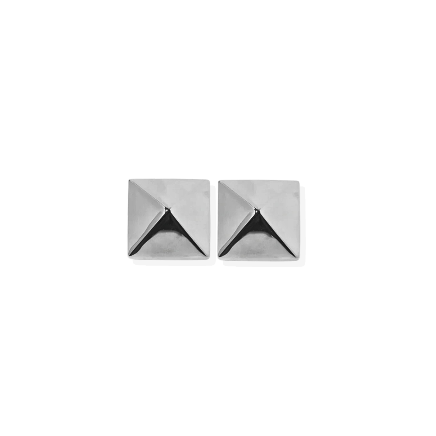 Pyramid Silver Earrings