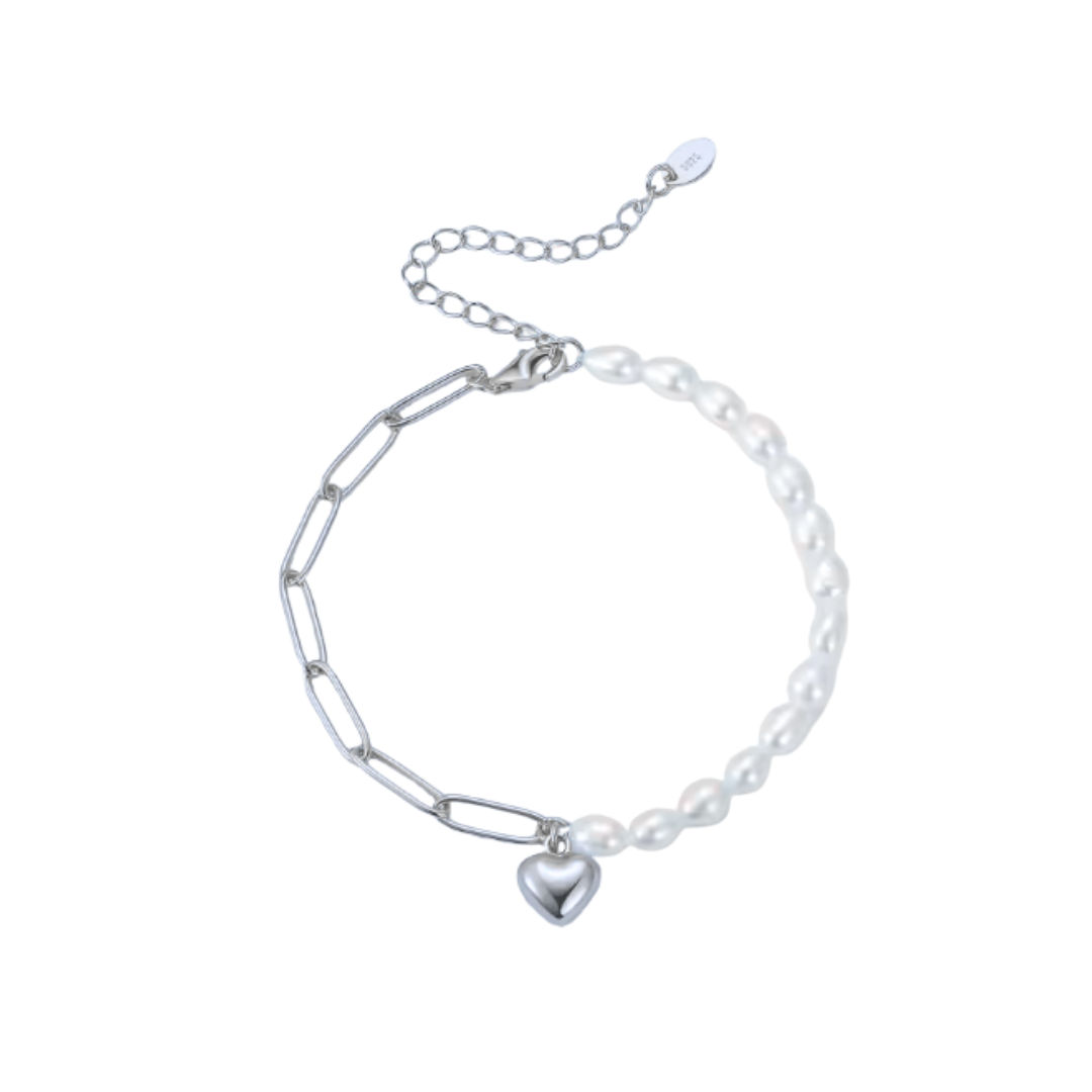 SILVER FIGARO HEART BRACELET