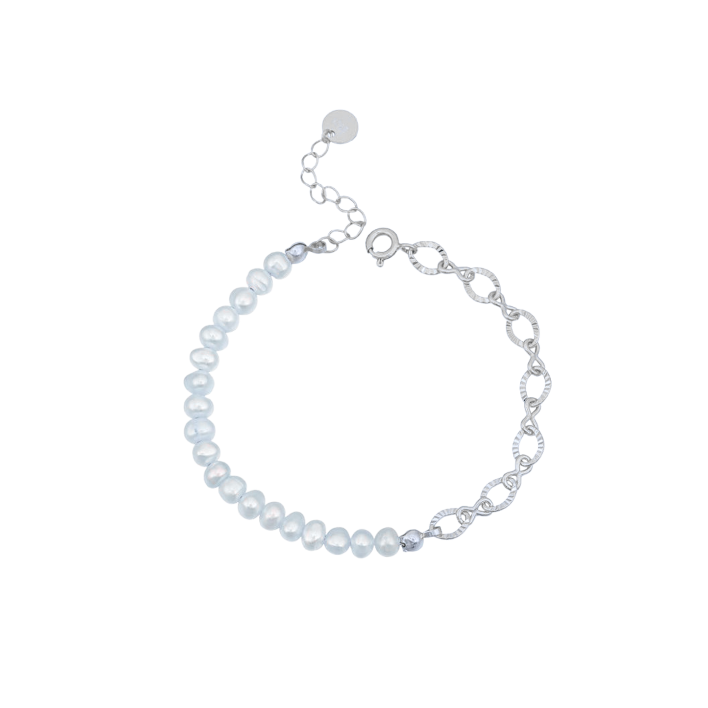 Silver Chain Pearl Bracelet