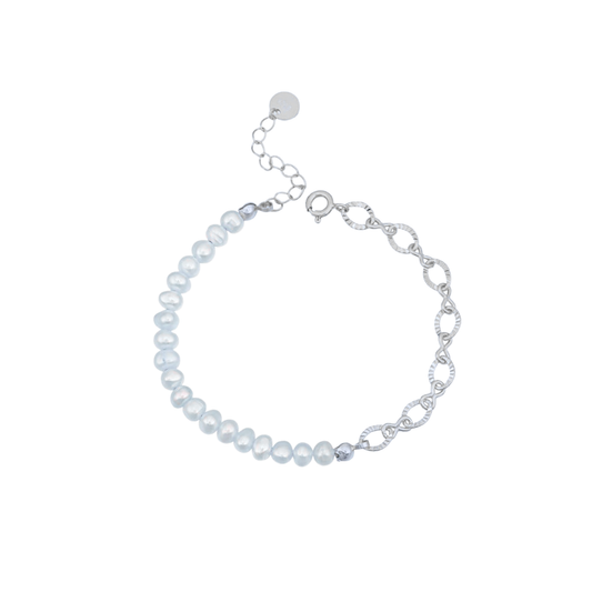 Silver Chain Pearl Bracelet