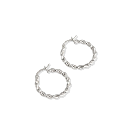 Silver Twist & Loop Hoops