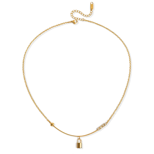 Golden padlock necklace