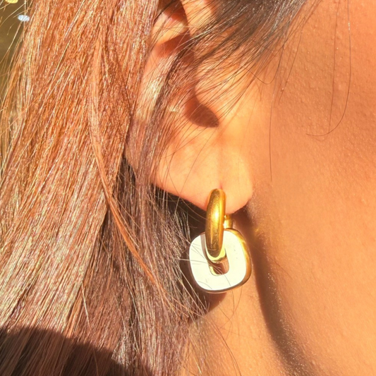 Golden White Hoops