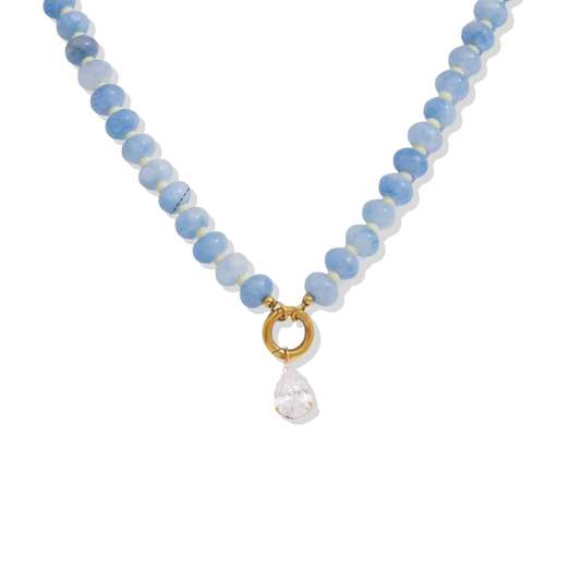 Sky Blue Beaded Necklace