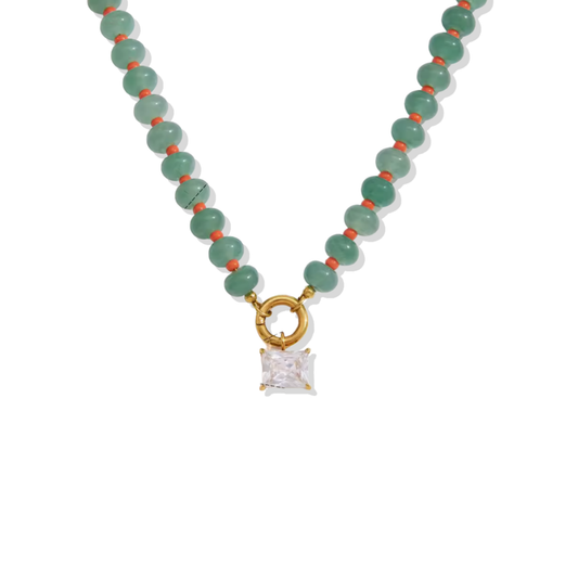 Mint Green Beaded Necklace