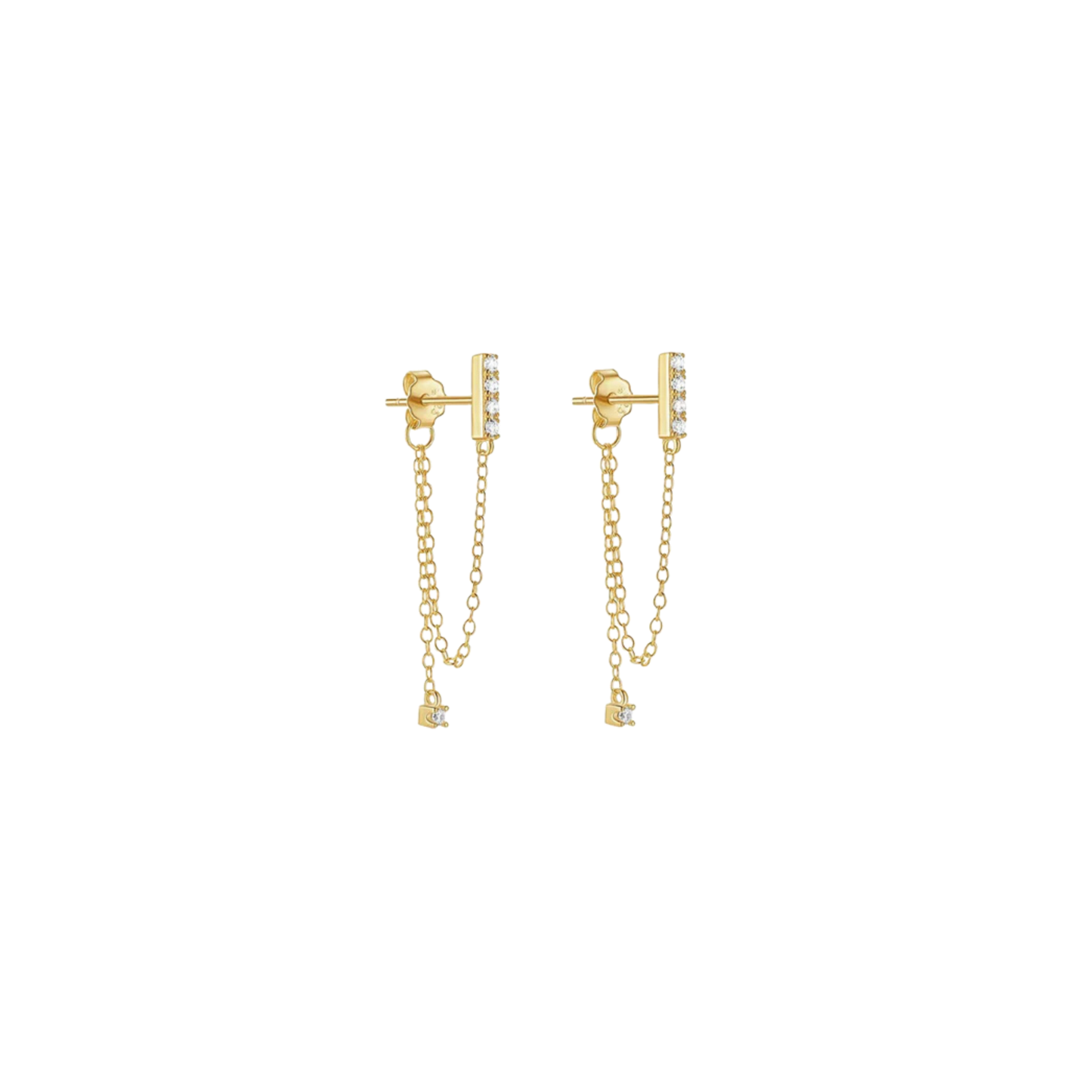 Delicate Bar Chain Earrings