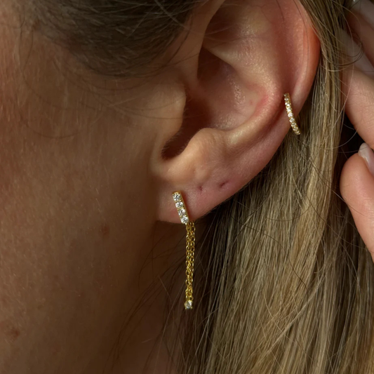 Delicate Bar Chain Earrings