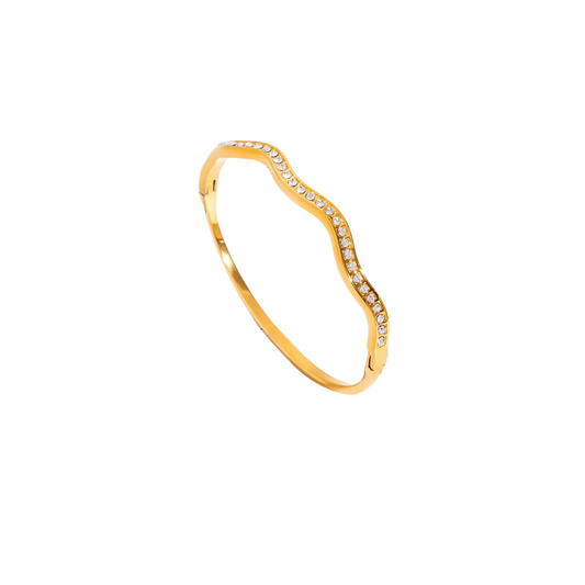 Irregular Zirconia Gold Bracelet