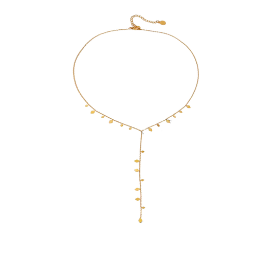 Gold Rhombus Lariat Necklace
