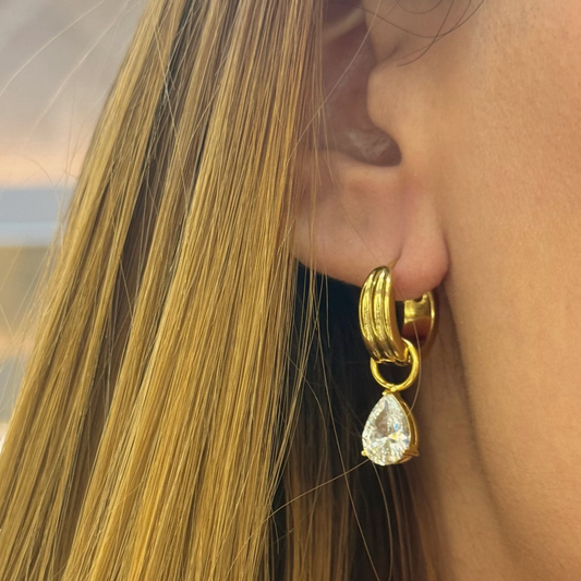 Golden Drop Hoops