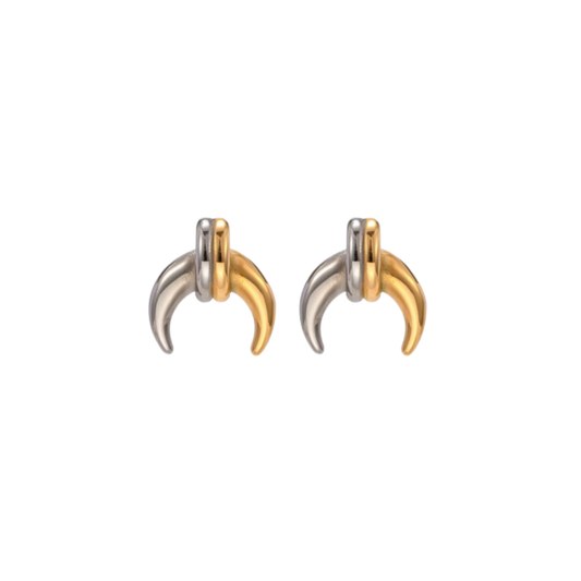 MODERN MOON DUAL STUDS
