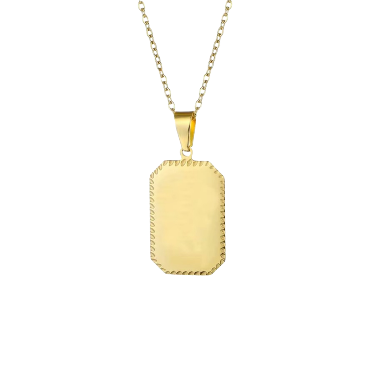 Golden Plaid Engraved Necklace