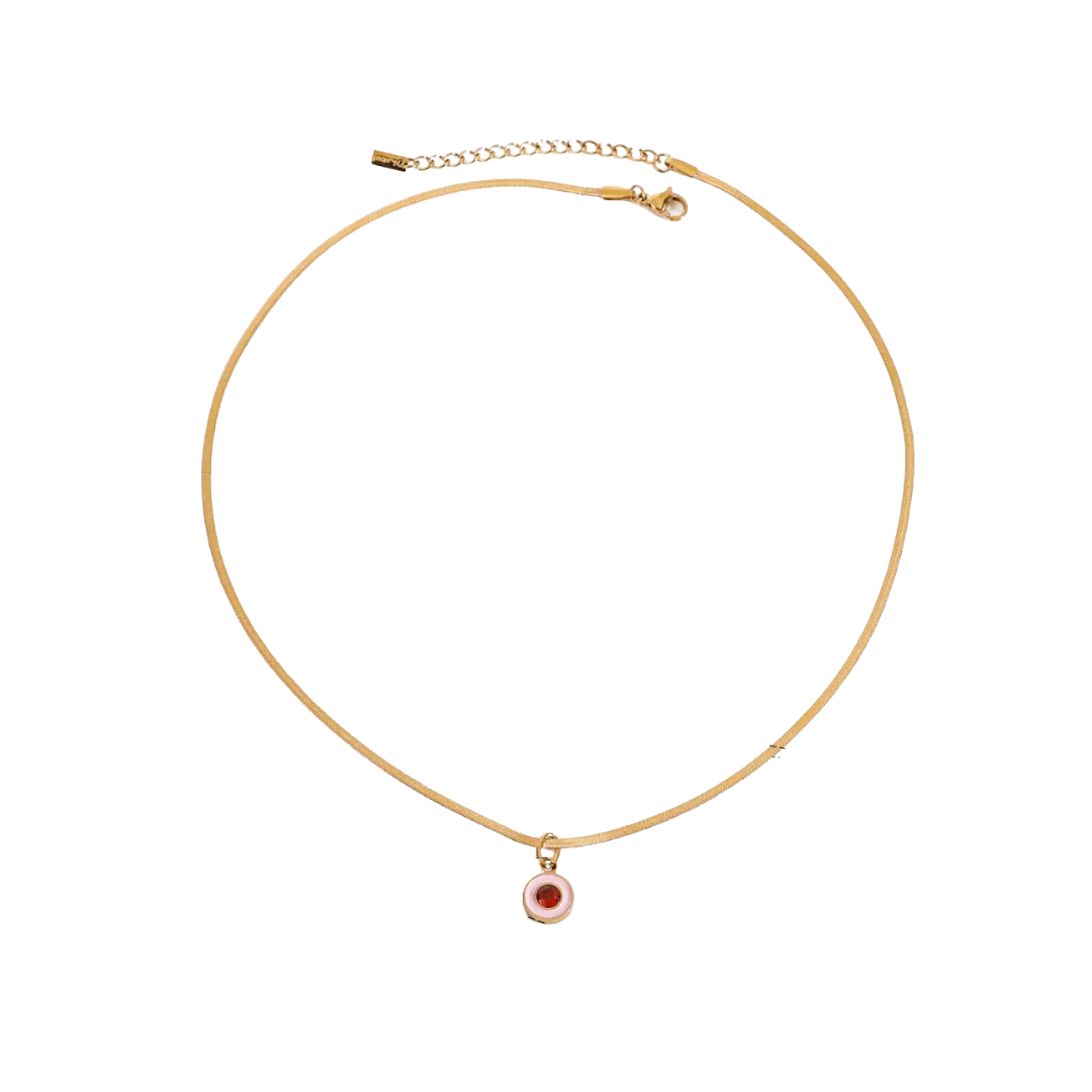 Snake Eye Golden Heart Necklace