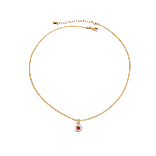 Snake Eye Golden Heart Necklace