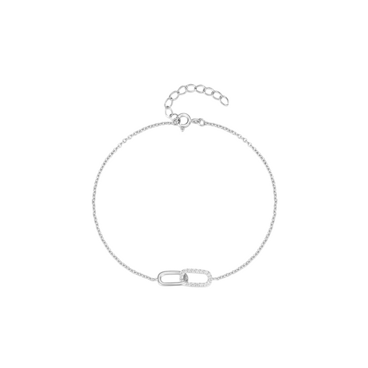 Silver Double Clip Bracelet