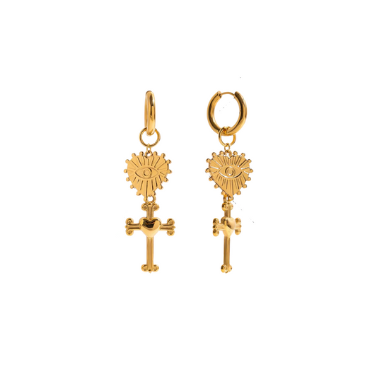 Heart And Cross Hoops