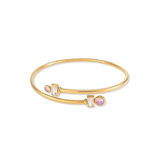 Open Pink Golden Bracelet