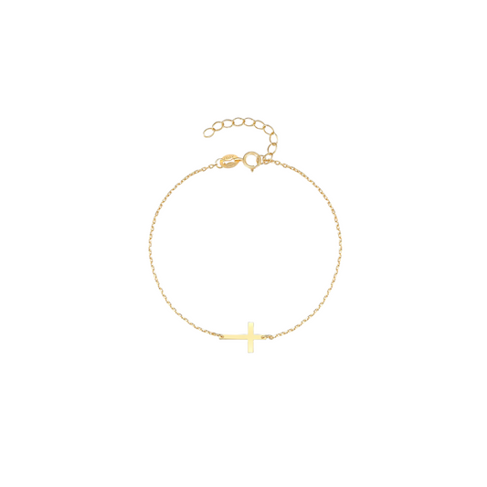 Plain Cross Silver Bracelet