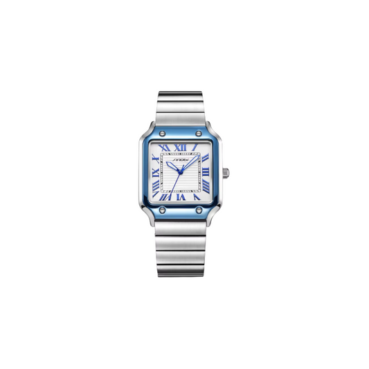 SILVER BLUE FRAME WATCH