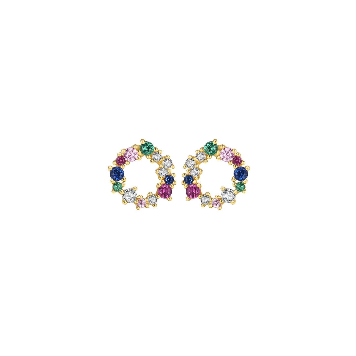 Irregular Rainbow Hoop Stud