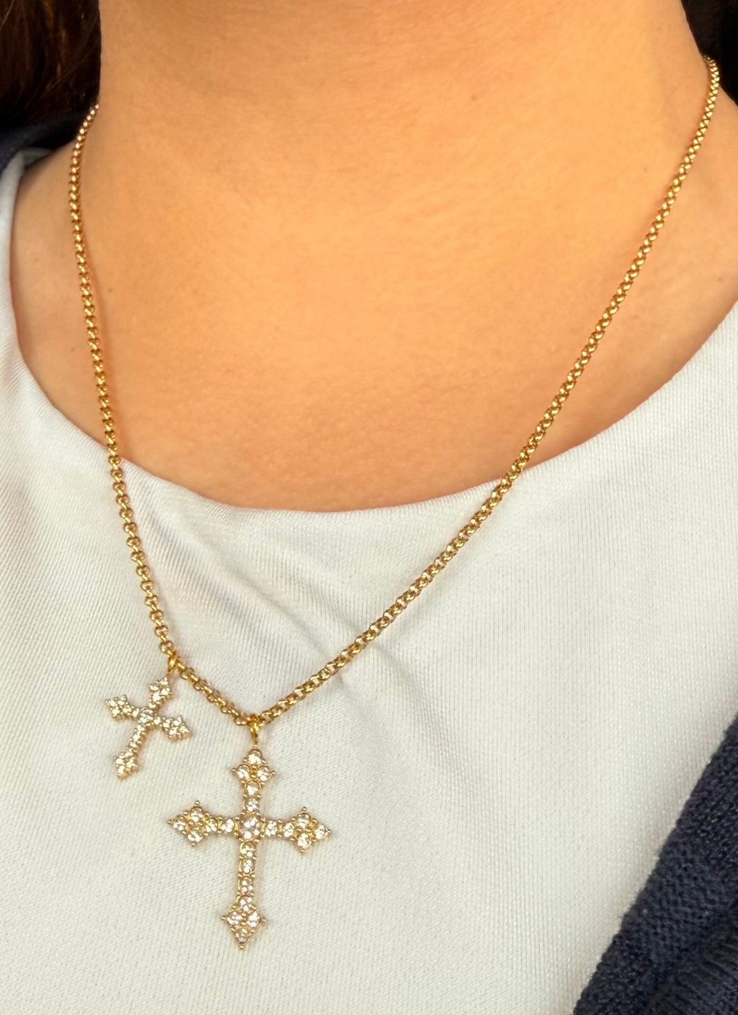 Gothic Cross Golden Necklace