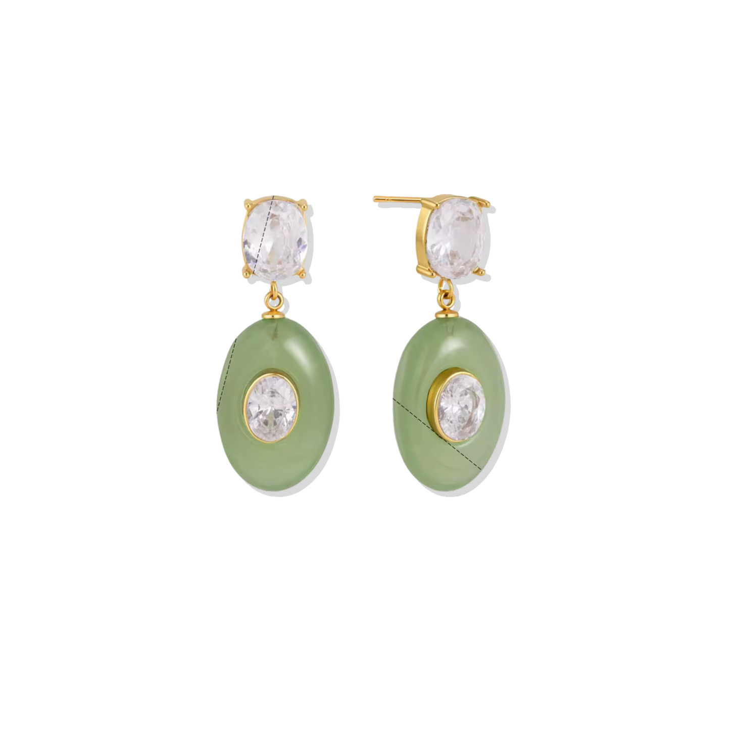 Green Stone Zirc Earrings