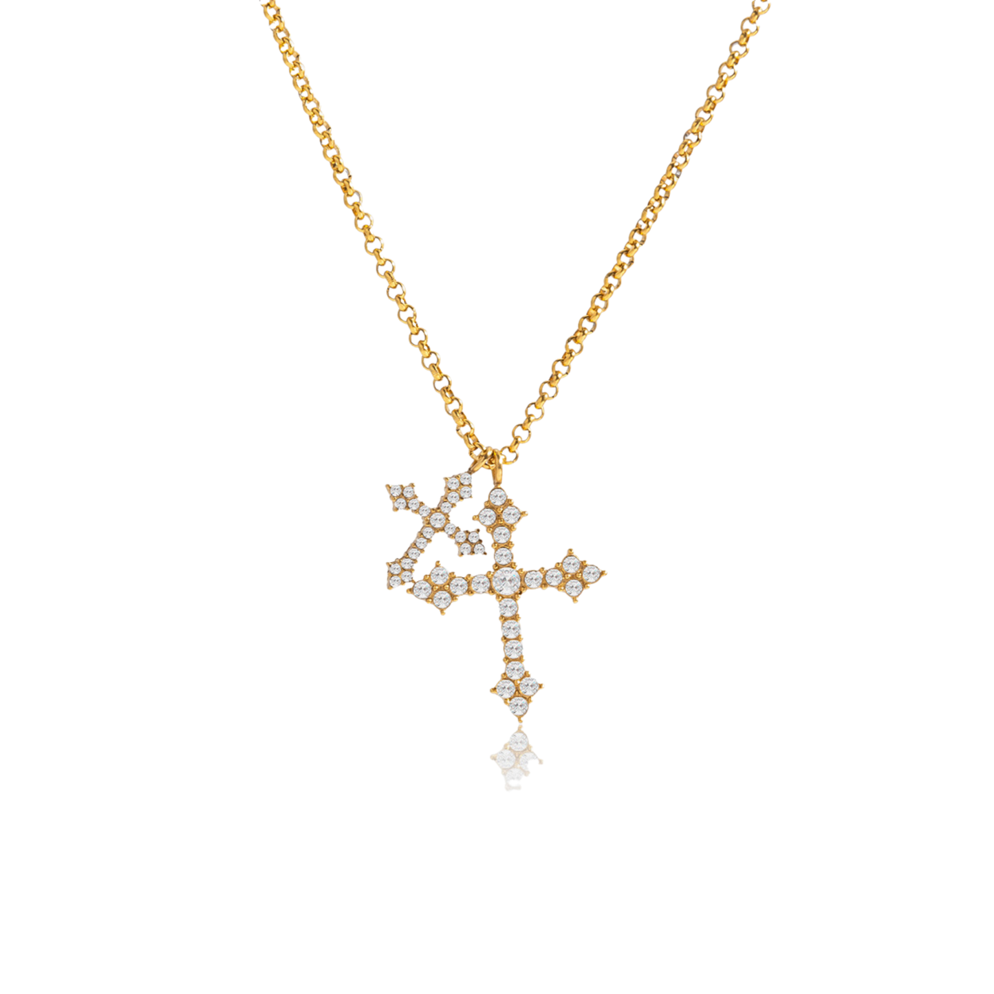 Gothic Cross Golden Necklace