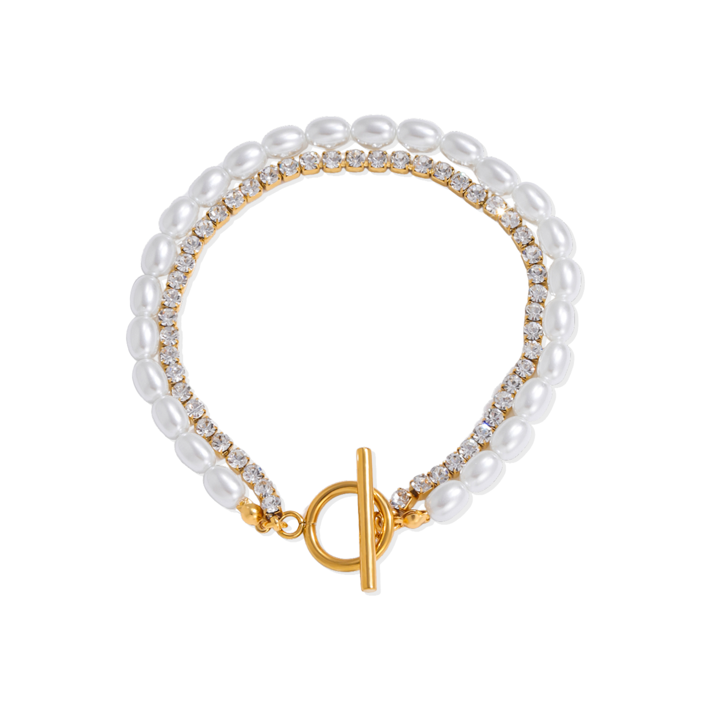 Dual Tenis Pearl Bracelet