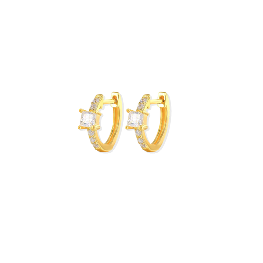 Square Clear Sparkle Hoops