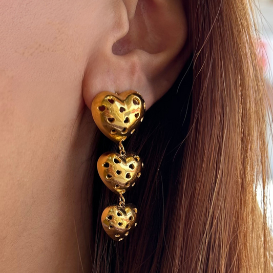 Multi heart zirc earrings