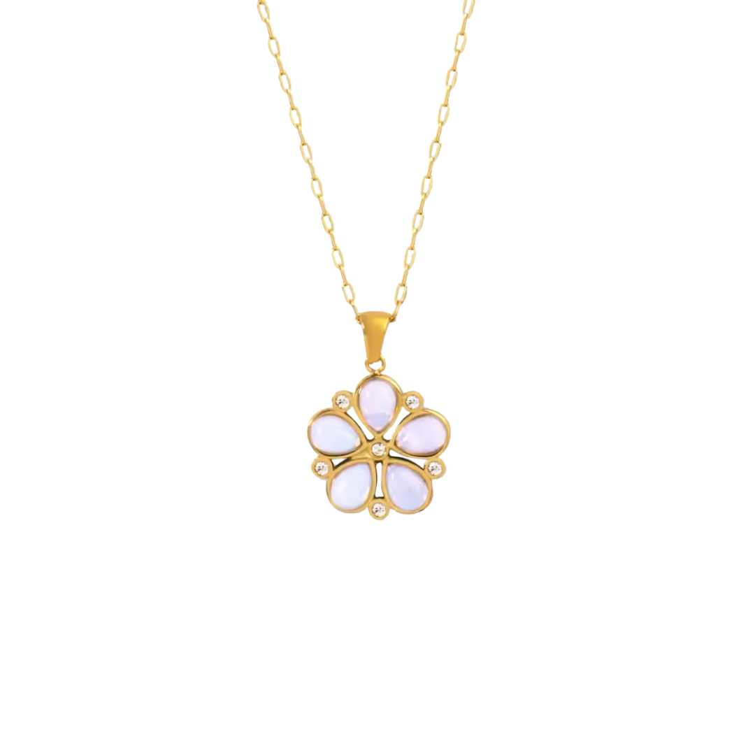 CLEAR FLOWER NECKLACE