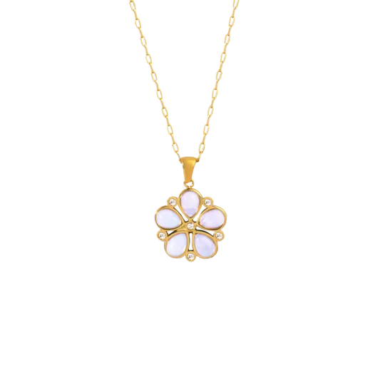 CLEAR FLOWER NECKLACE