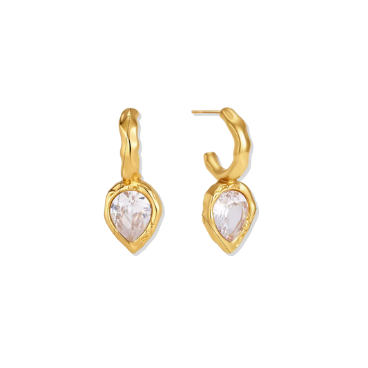 Zirc Drop Golden Hoops