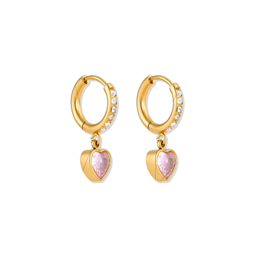 Pink Drop Sparkle Hoops