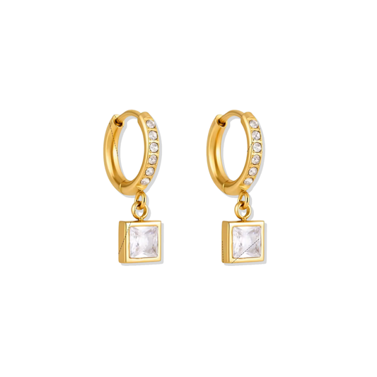 Clear Drop Sparkle Hoops