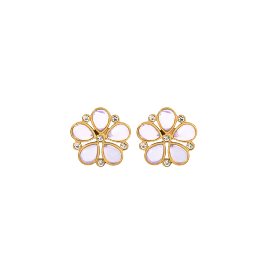 CLEAR FLOWER STUDS