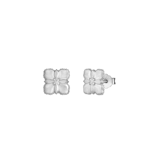 Simple Silver Clover Earrings