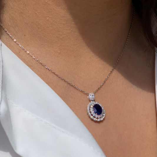 Blue Lady Silver Necklace