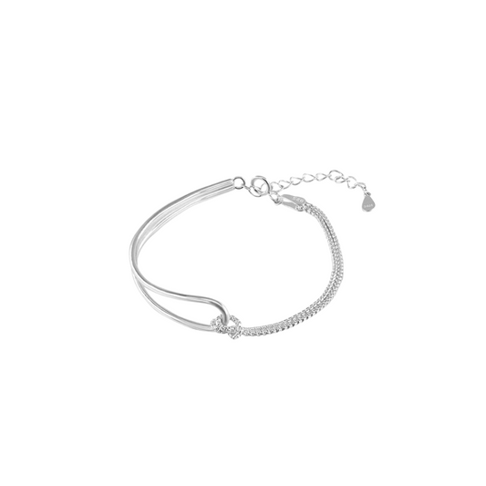 Double Woven Silver Bracelet