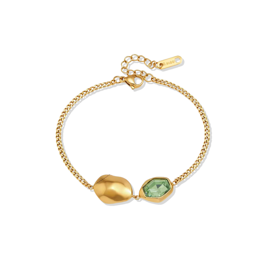 Green Stone Golden Bracelet